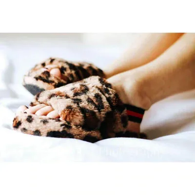 Leopard Plush Slippers