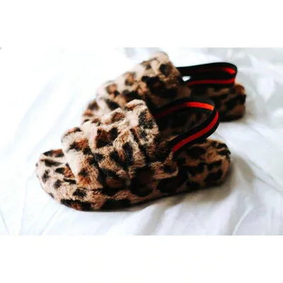 Leopard Plush Slippers