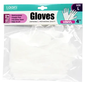LQQKS VINYL GLOVES  4PC