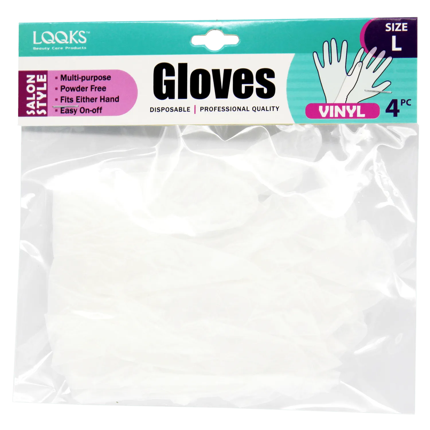 LQQKS VINYL GLOVES  4PC