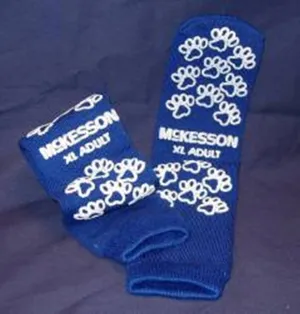 McKesson Performance Terry Slipper Socks XL, Adult Royal Blue Double Imprint, PR/1