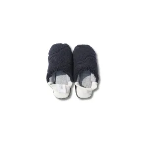Merippa Slippers FW | Navy & White Quilting Boa x Wool Nep