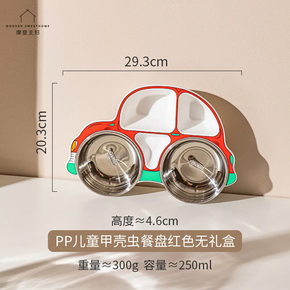 Modern SweetHome PP Children's Beetle Plate - Red