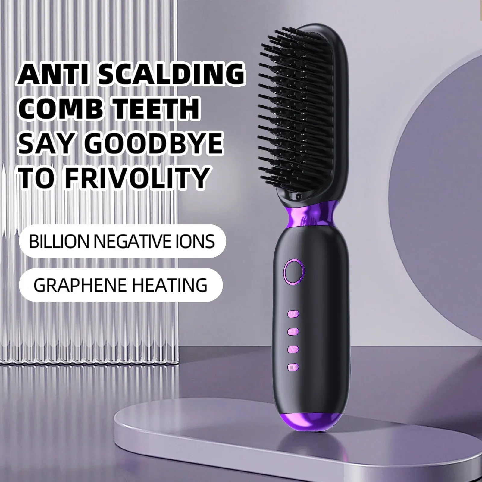 Multi Purpose Smoothing Ceramic Hair Straightener Brush