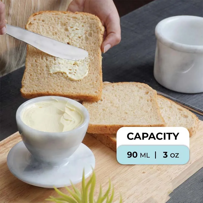 Natural Marble Butter Dish - Butter Crock