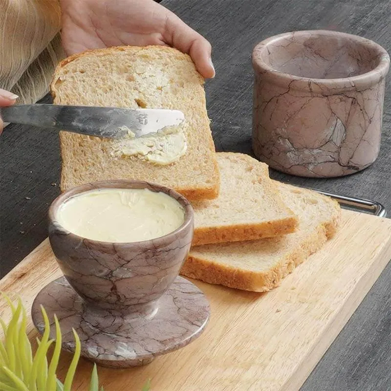 Natural Marble Butter Dish - Butter Crock