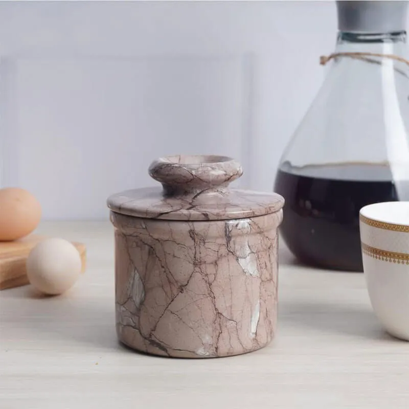 Natural Marble Butter Dish - Butter Crock