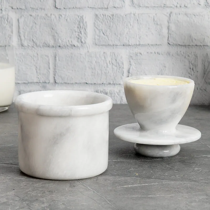 Natural Marble Butter Dish - Butter Crock