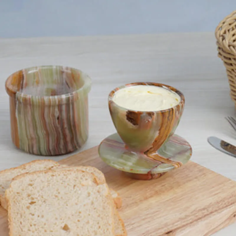 Natural Marble Butter Dish - Butter Crock