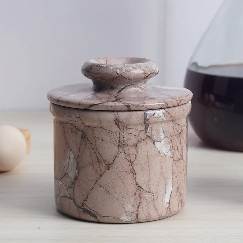 Natural Marble Butter Dish - Butter Crock