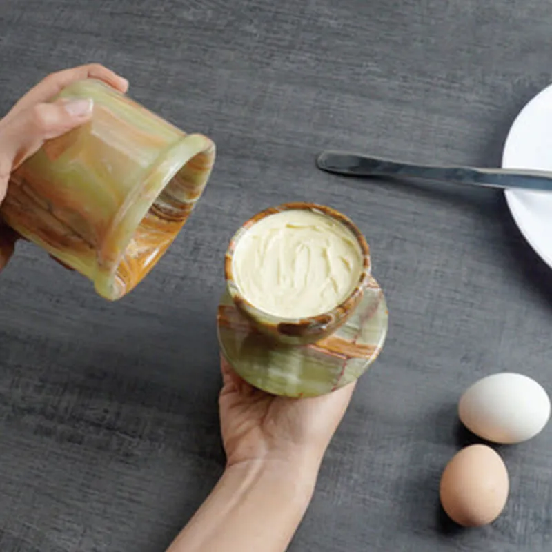 Natural Marble Butter Dish - Butter Crock