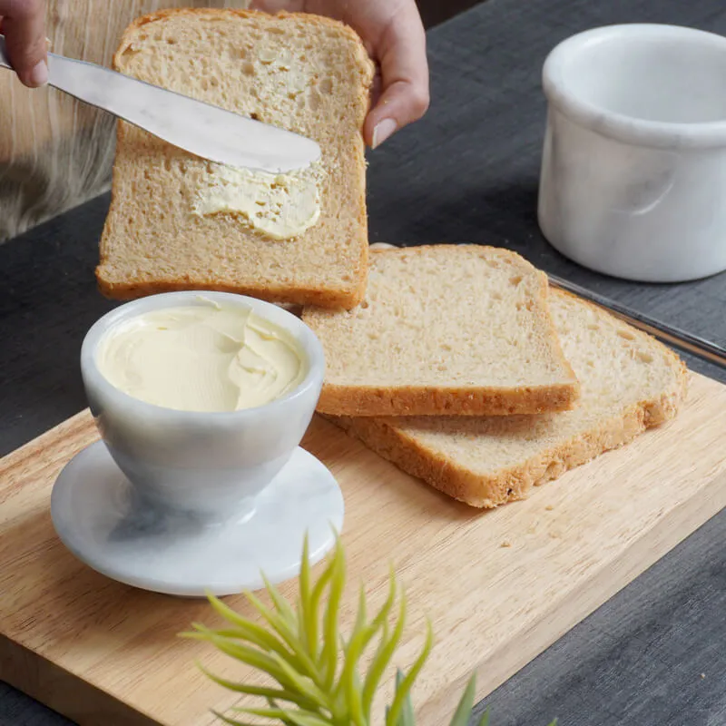 Natural Marble Butter Dish - Butter Crock