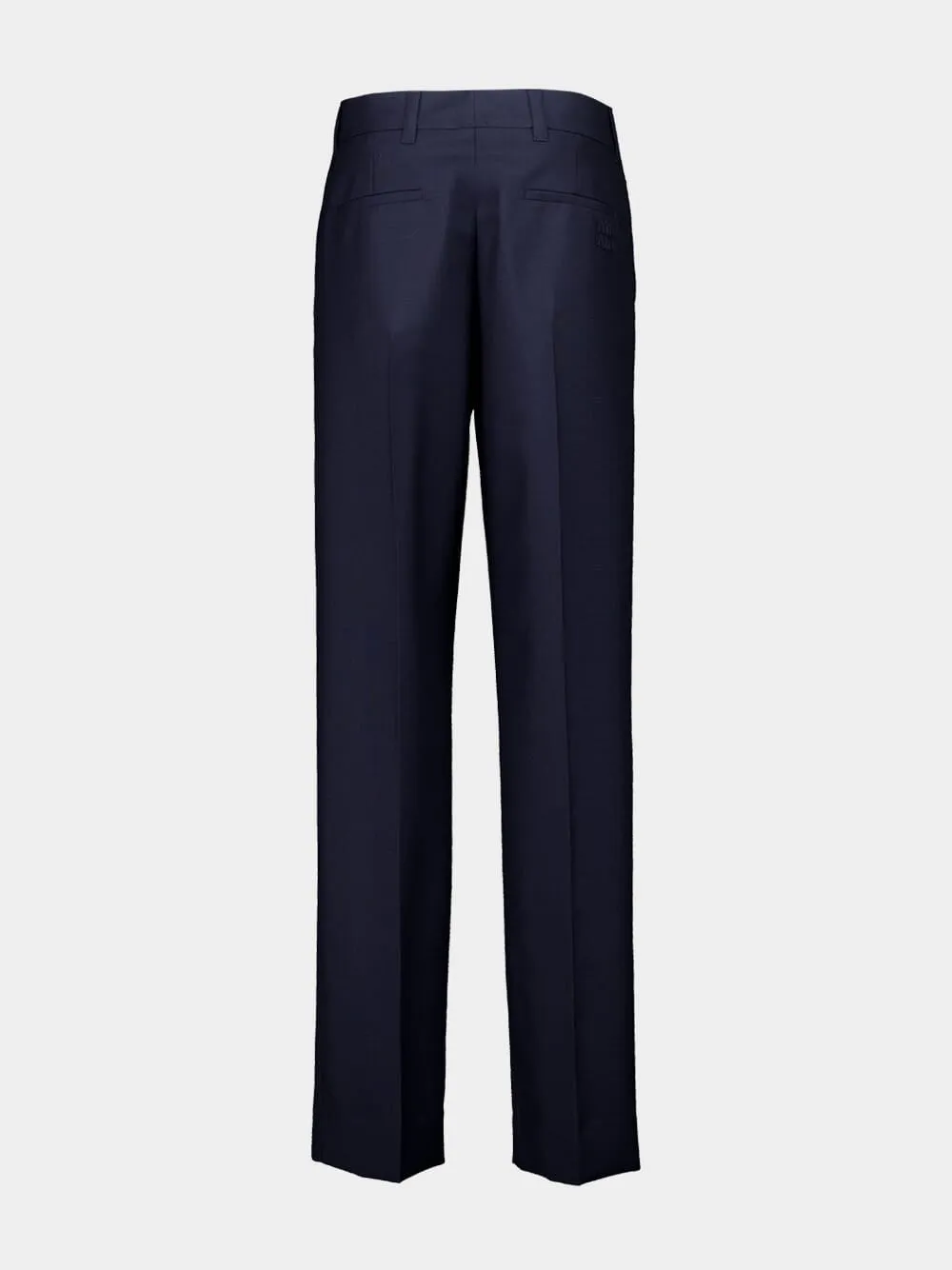 Navy Kid Mohair Tailored Trousers