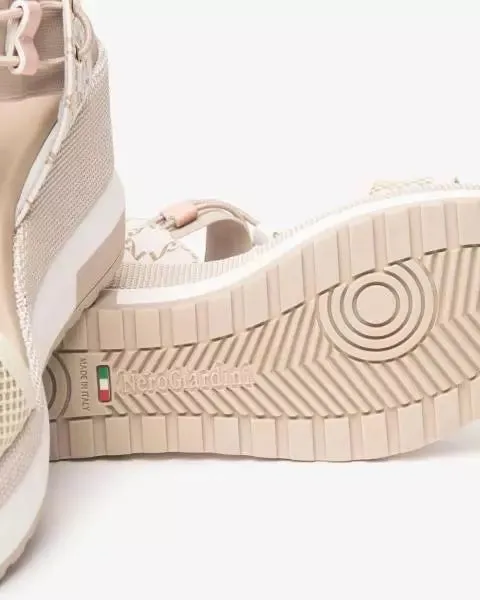 Nerogiardini - E410680D Beige Sporty Wedge