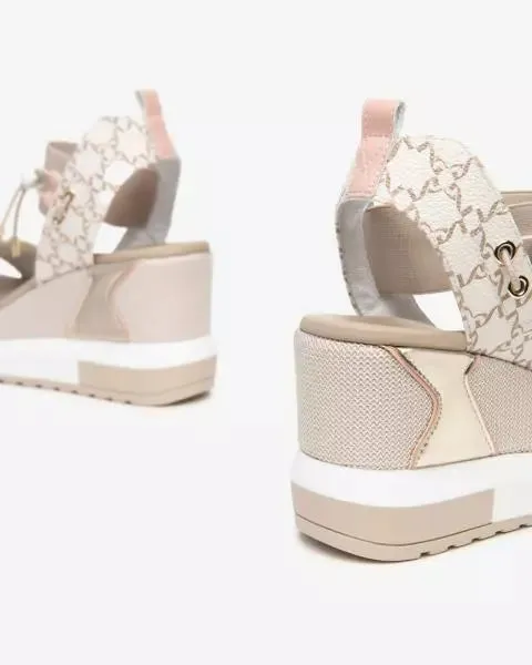 Nerogiardini - E410680D Beige Sporty Wedge