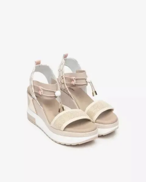 Nerogiardini - E410680D Beige Sporty Wedge