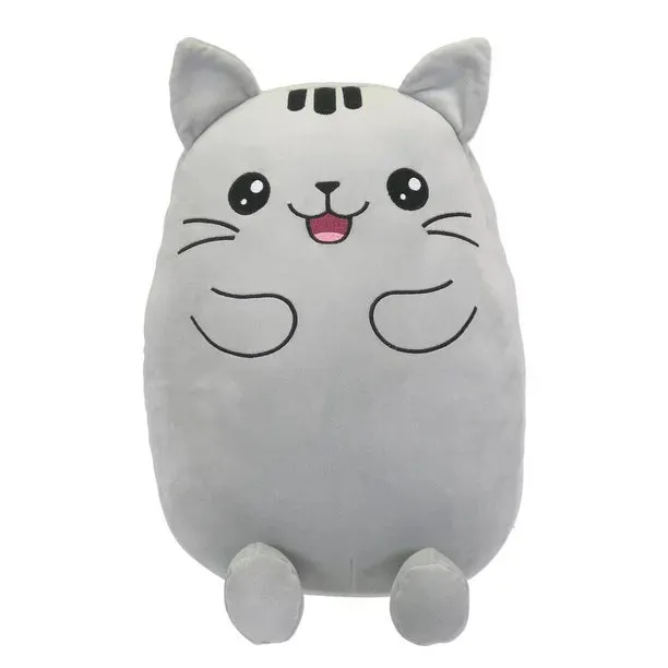 New Kid Connection 16''H plush light grey cat, Soft, smooth, and snuggly