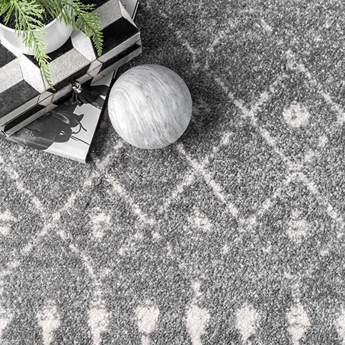 New nuLOOM Moroccan Bly Dark Grey Rug 2 Ft X 3Ft!