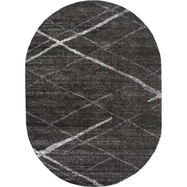 New nuLOOM Thigpen Contemporary Area Rug, 3' x 5' Oval, Dark Grey! Kid and pet friendly and perfect for high traffic areas of your home