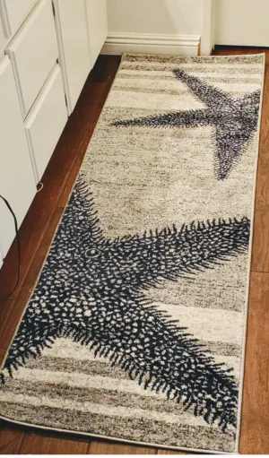 New nuLOOM Thomas Paul Coastal Beachy Starfish Runner Rug, 2' 6" x 8', Grey
