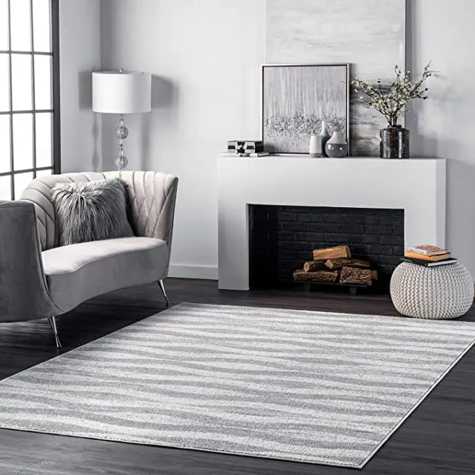 New nuLOOM Tristan Contemporary Area Rug, 3' x 5', Grey! Perfect for high traffic areas of your home