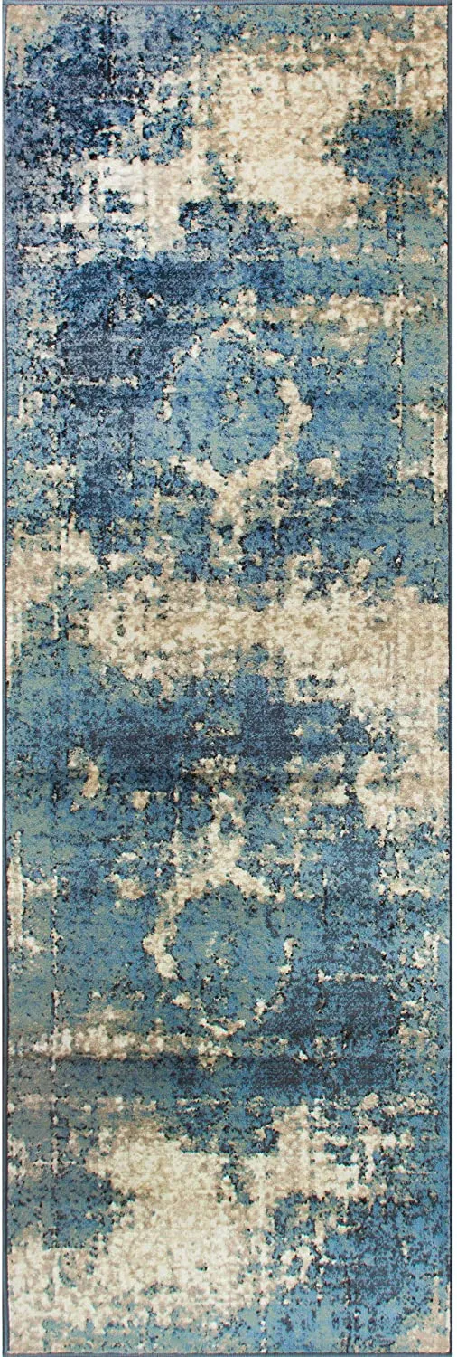 NEW nuLOOM Vintage Lindsy Distressed Runner Rug, 2' 8" x 12', Blue! Retails $150 