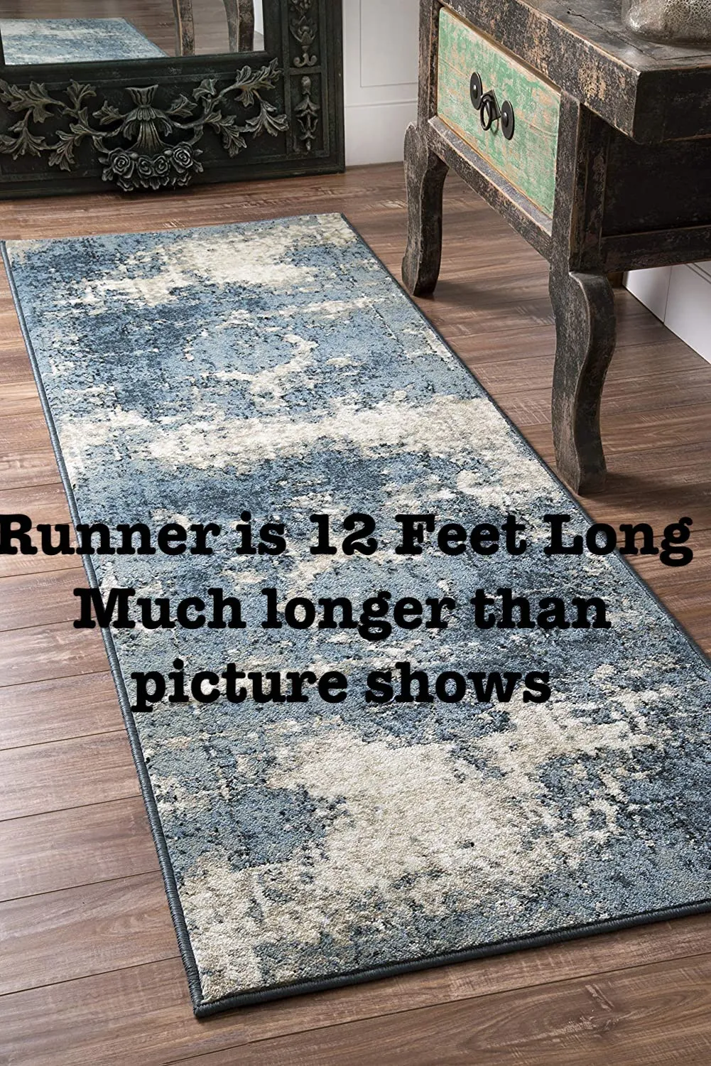 NEW nuLOOM Vintage Lindsy Distressed Runner Rug, 2' 8" x 12', Blue! Retails $150 