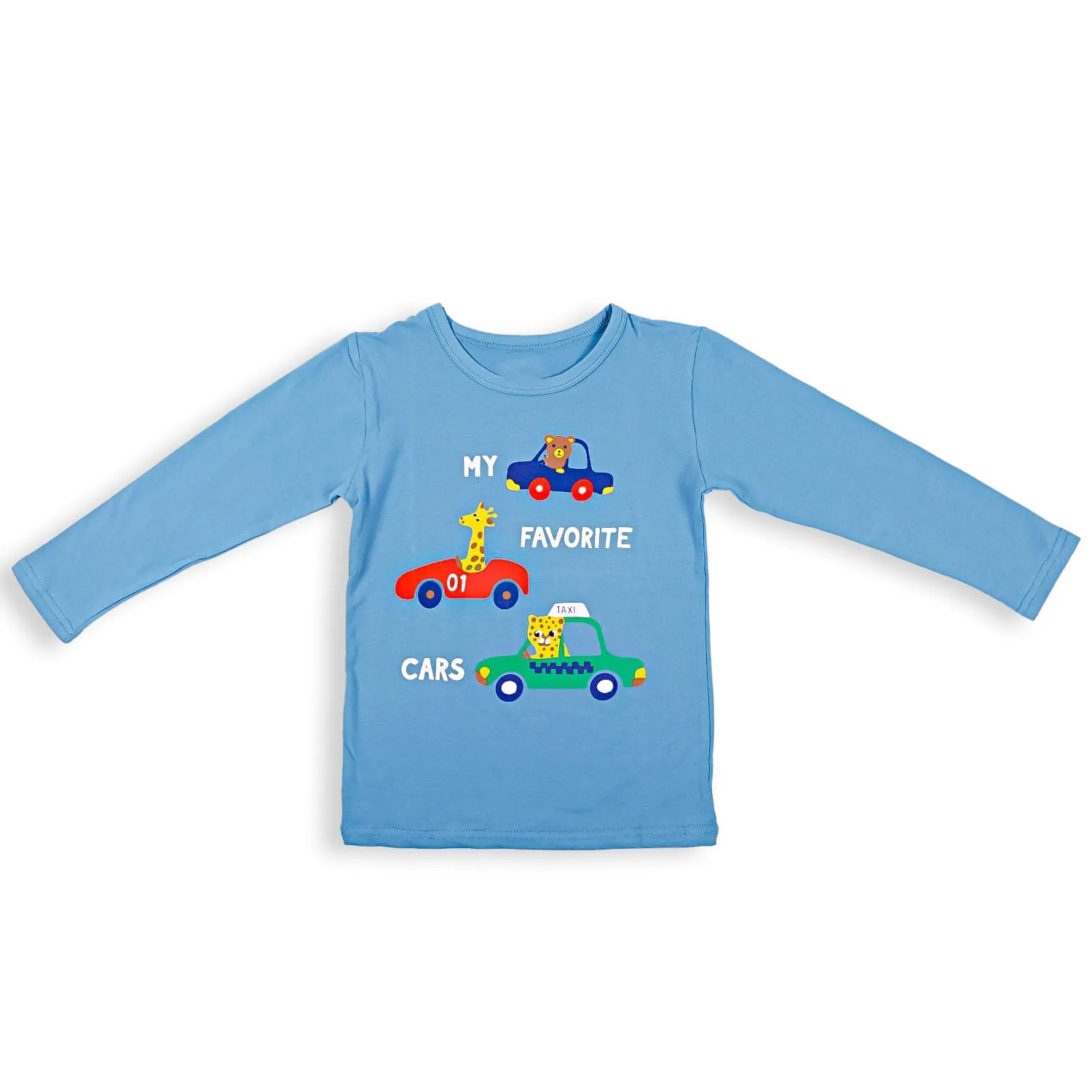Night Suit Cotton Tshirt And Pyjama My Favourite Car Blue