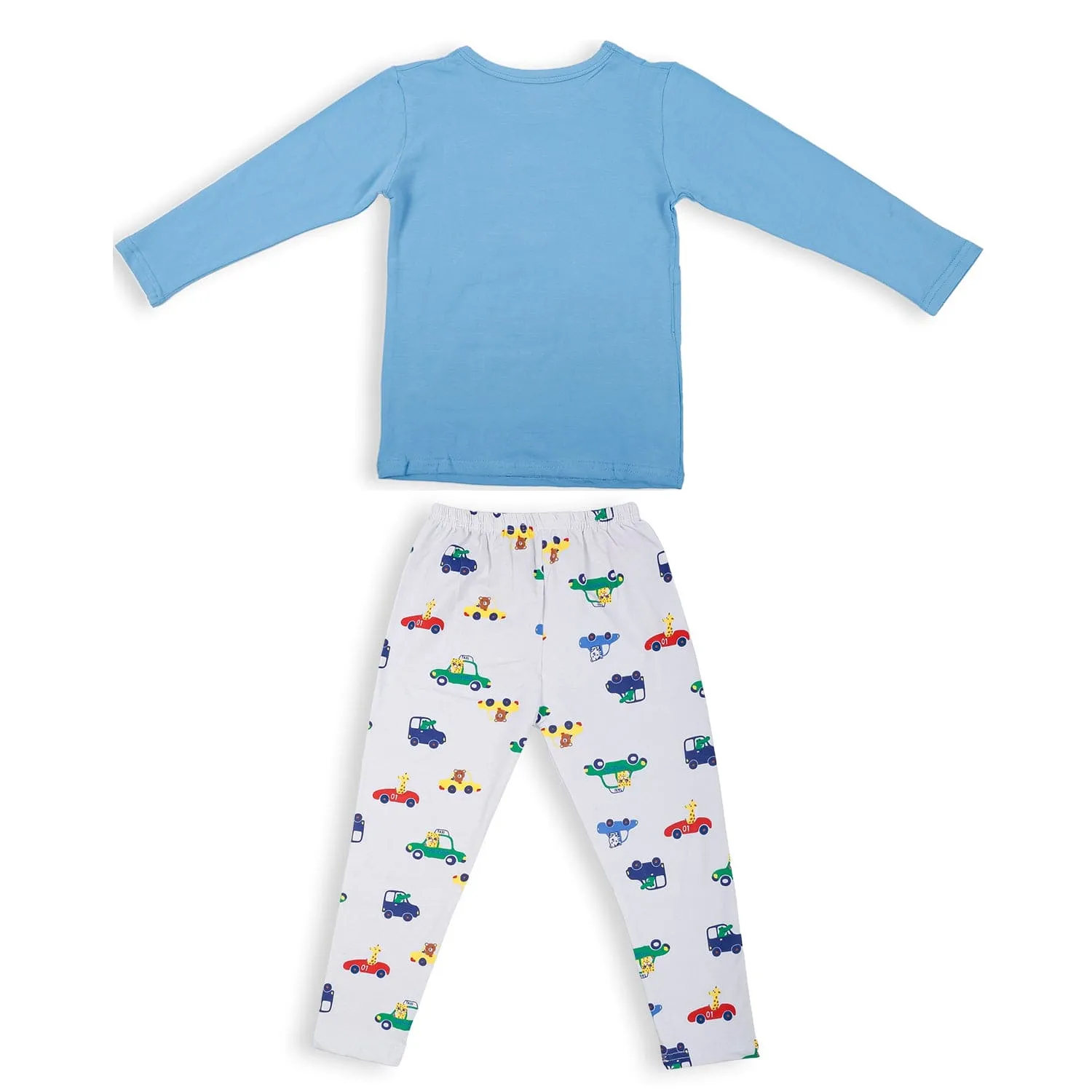 Night Suit Cotton Tshirt And Pyjama My Favourite Car Blue