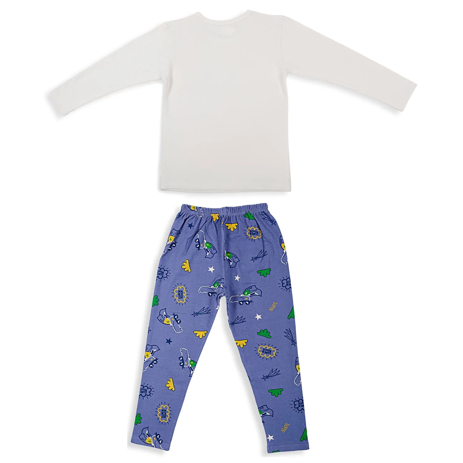 Night Suit Cotton Tshirt And Pyjama Super Frog Grey