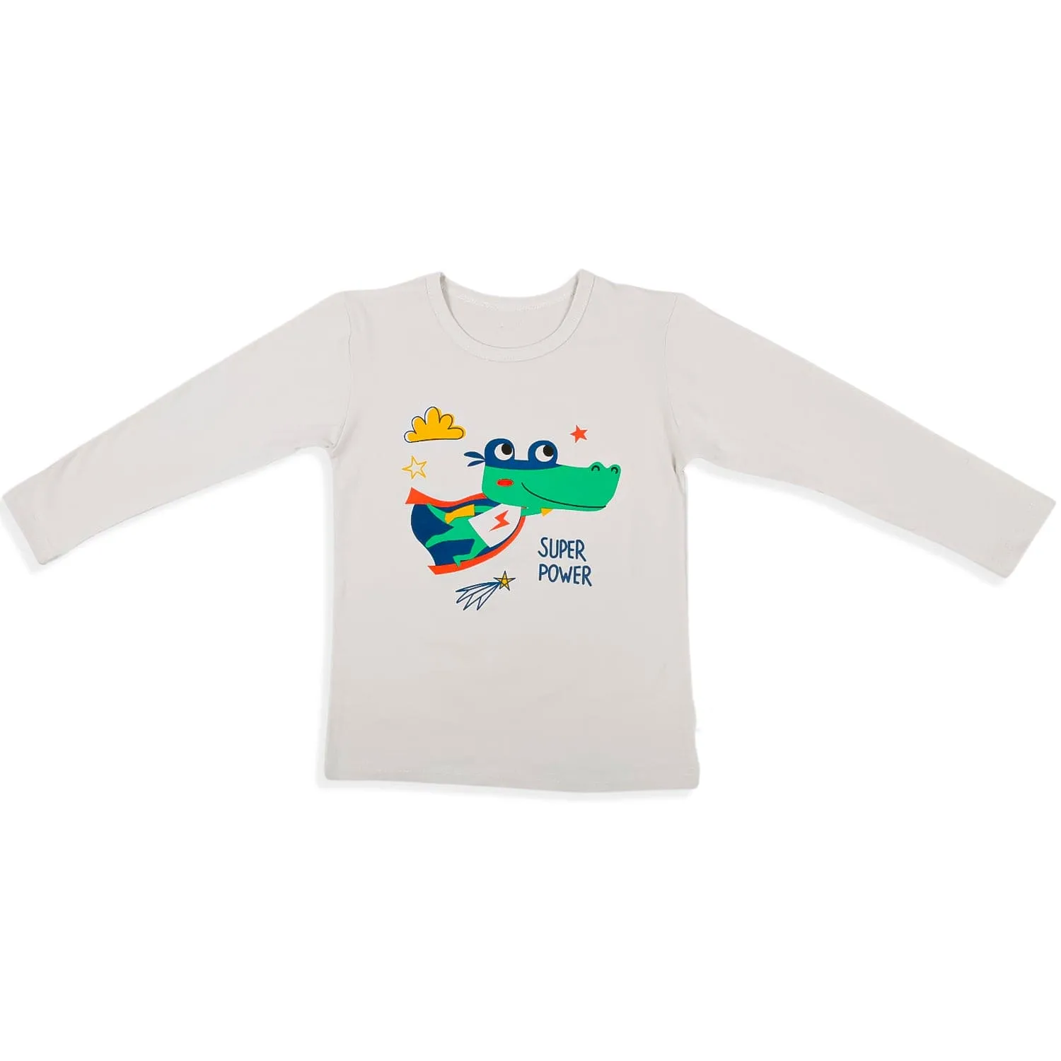 Night Suit Cotton Tshirt And Pyjama Super Frog Grey