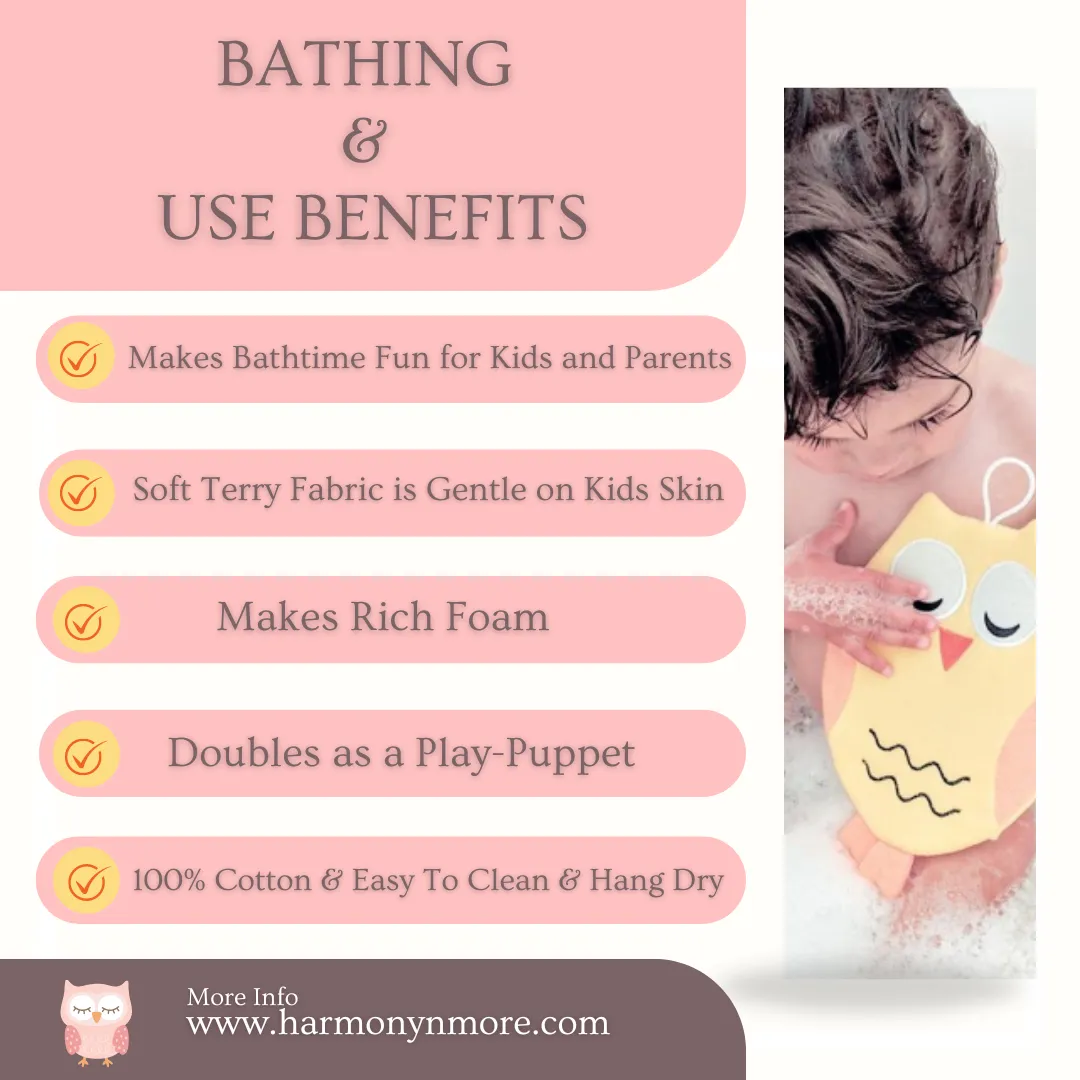 Olivia the Owl - Terry Bath Mitt