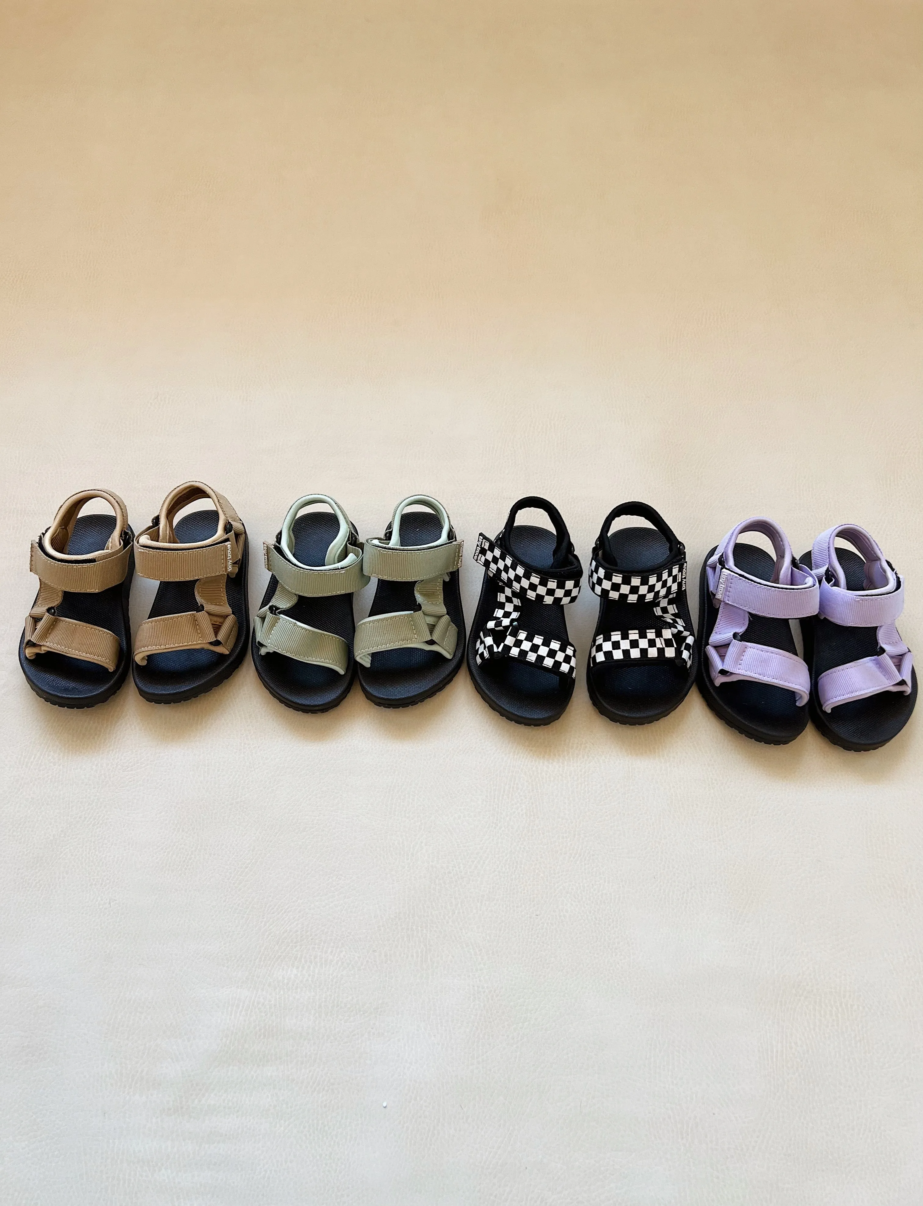 Olympia Velcro Sandals - Latte