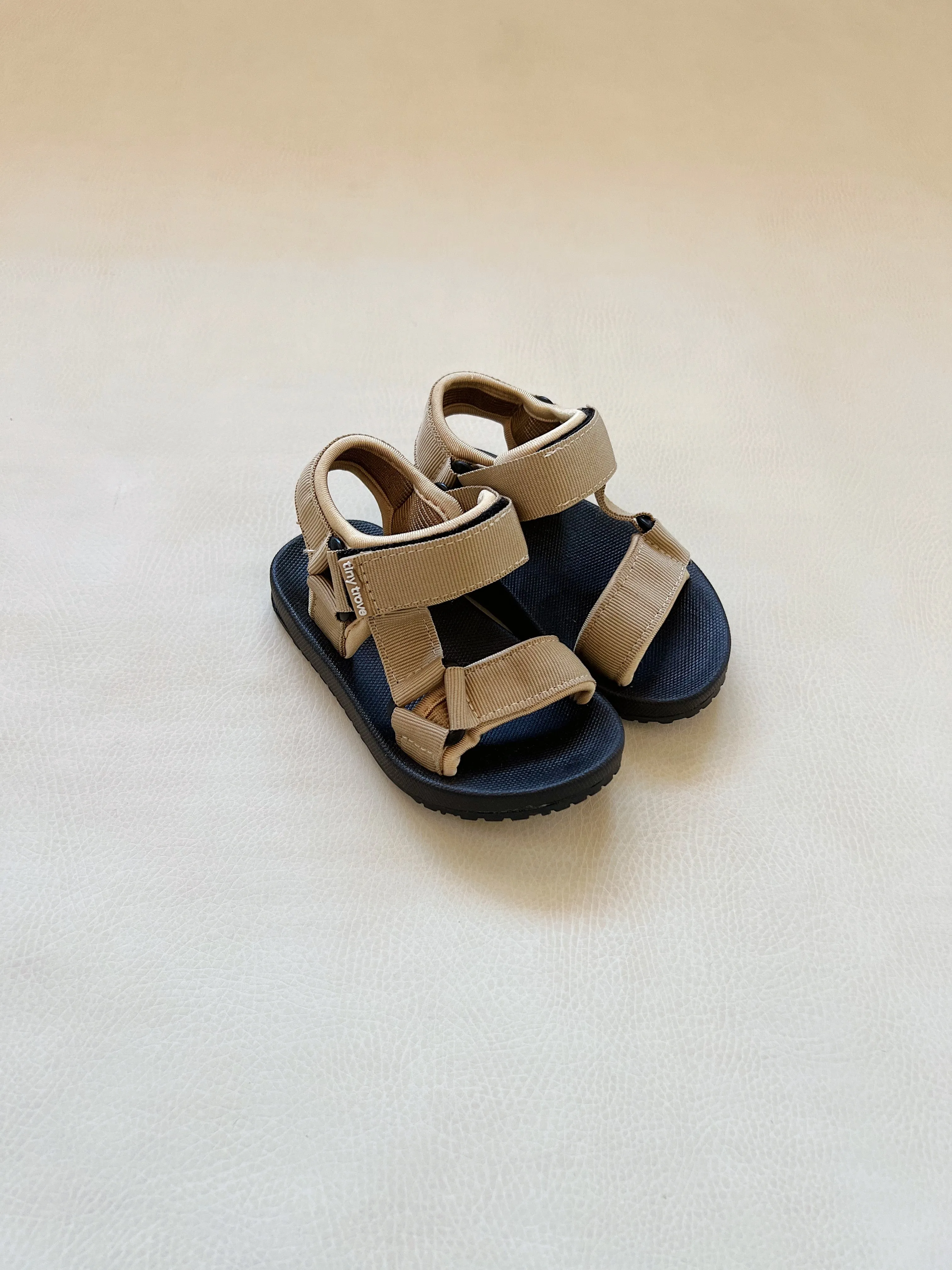 Olympia Velcro Sandals - Latte