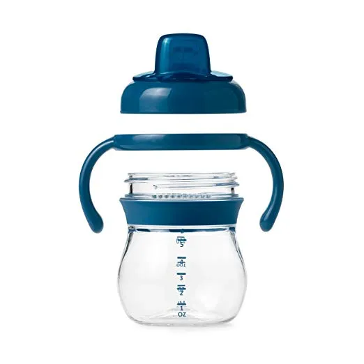 OXO Tot Grow Soft Spout Sippy Cup With Removable Handles 6oz/150ml 4m  - Navy