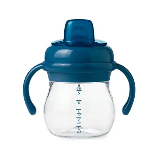 OXO Tot Grow Soft Spout Sippy Cup With Removable Handles 6oz/150ml 4m  - Navy