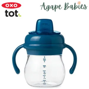 OXO Tot Grow Soft Spout Sippy Cup With Removable Handles 6oz/150ml 4m  - Navy