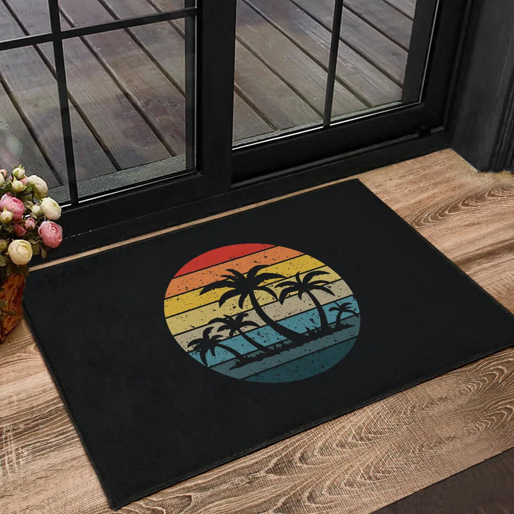Palm Trees Retro Sunset Doormats