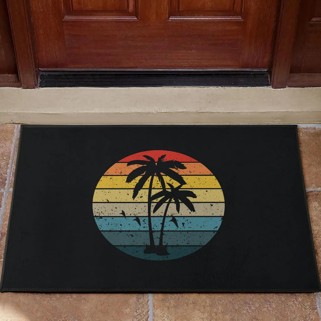 Palm Trees Retro Sunset Doormats