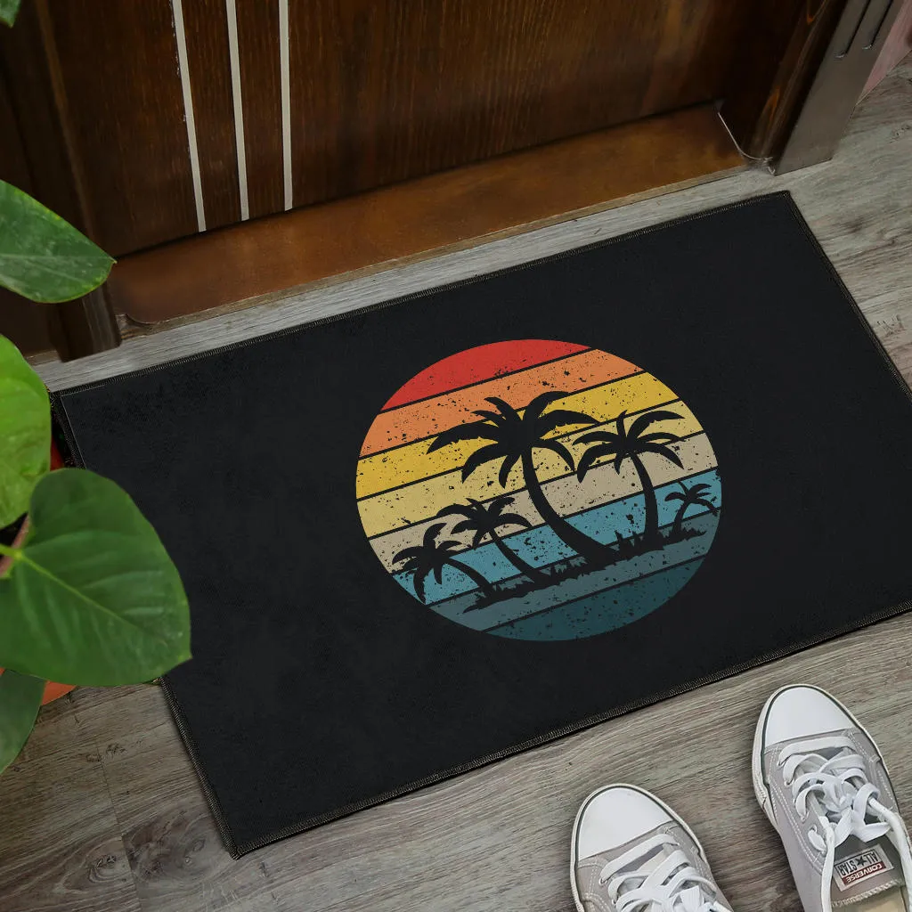 Palm Trees Retro Sunset Doormats