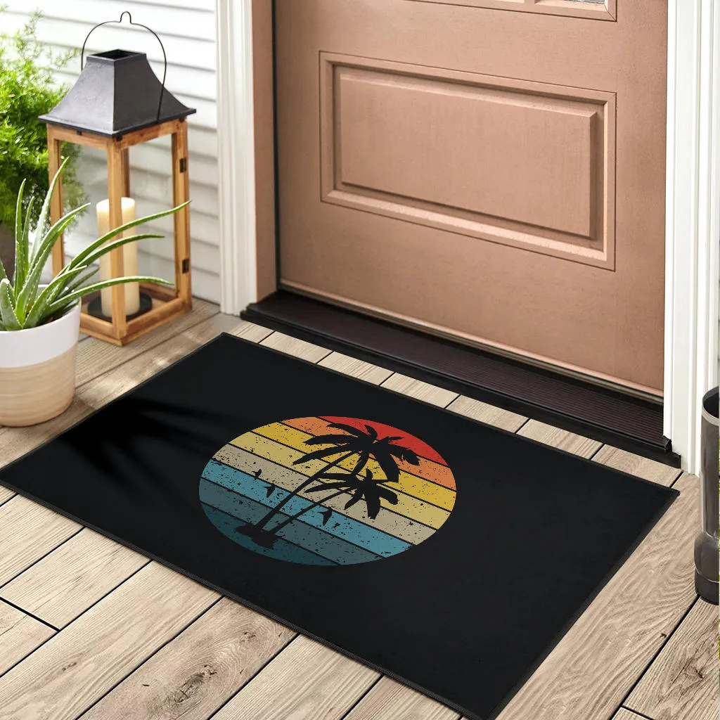 Palm Trees Retro Sunset Doormats
