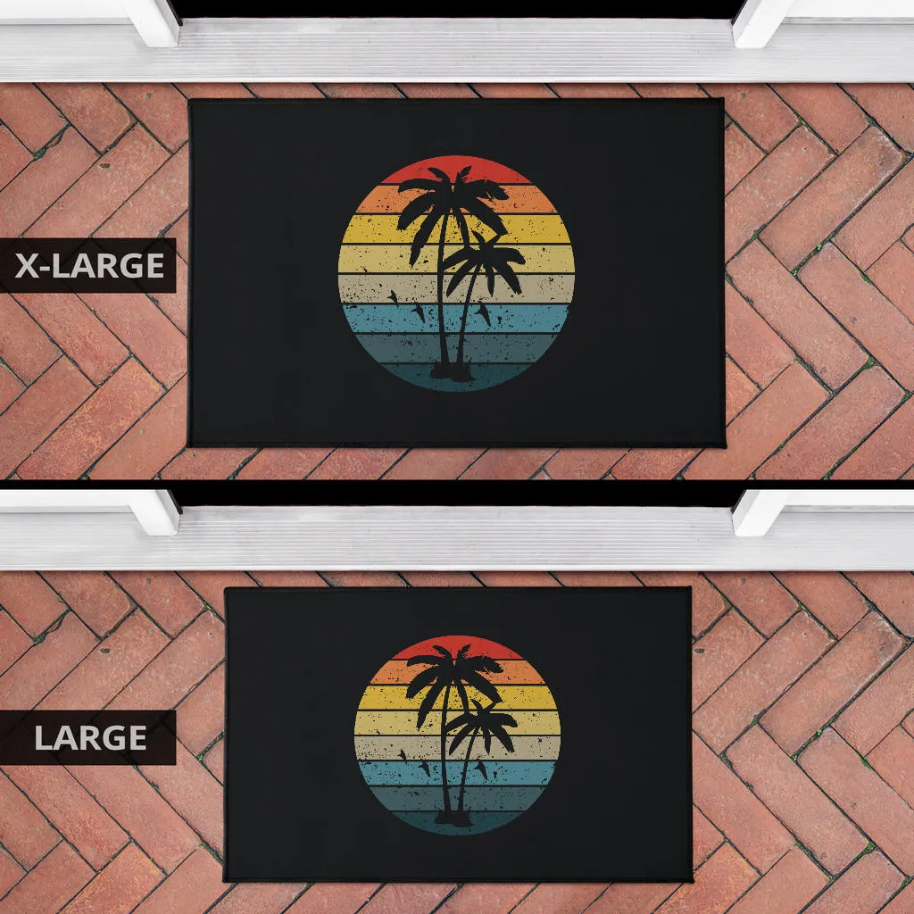 Palm Trees Retro Sunset Doormats