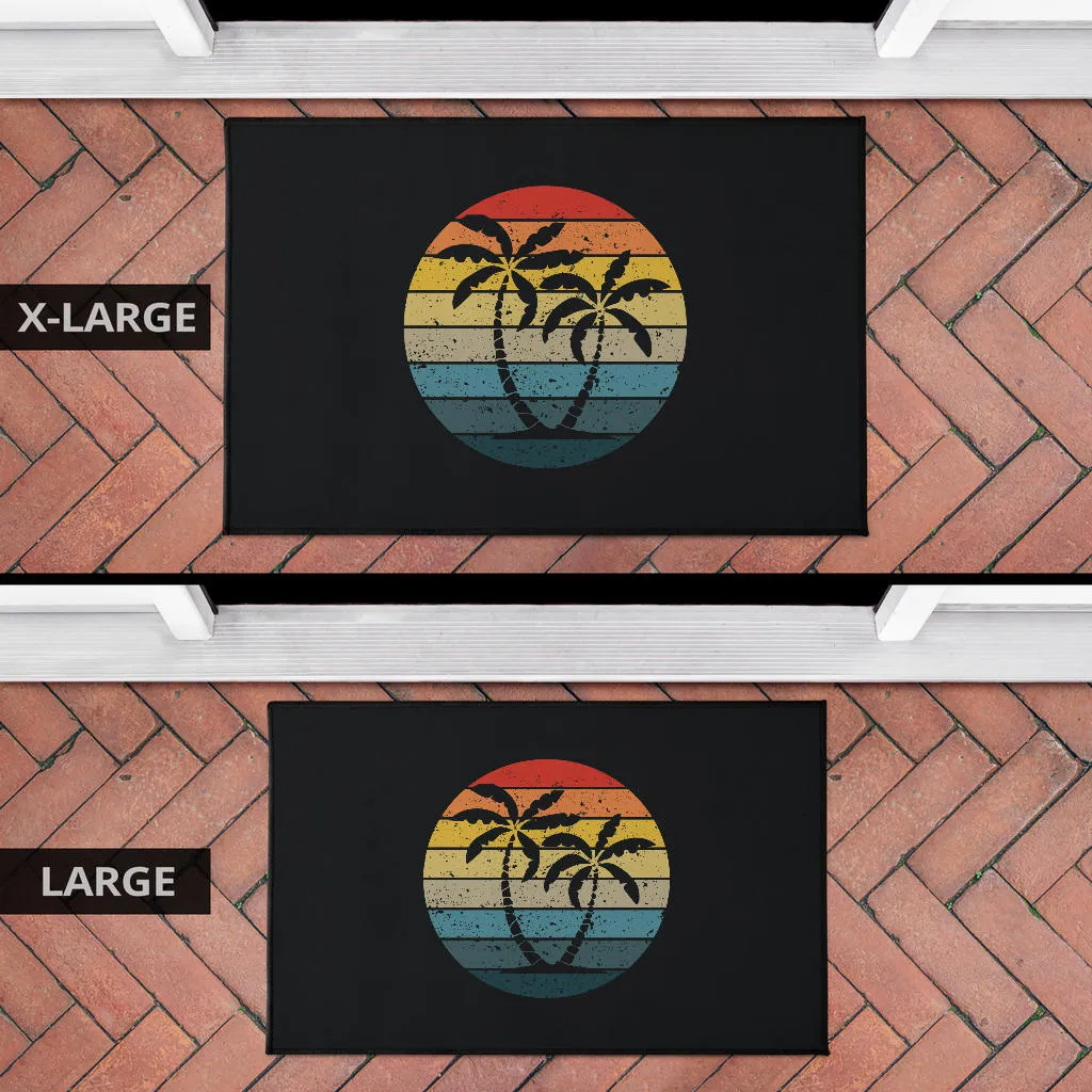 Palm Trees Retro Sunset Doormats
