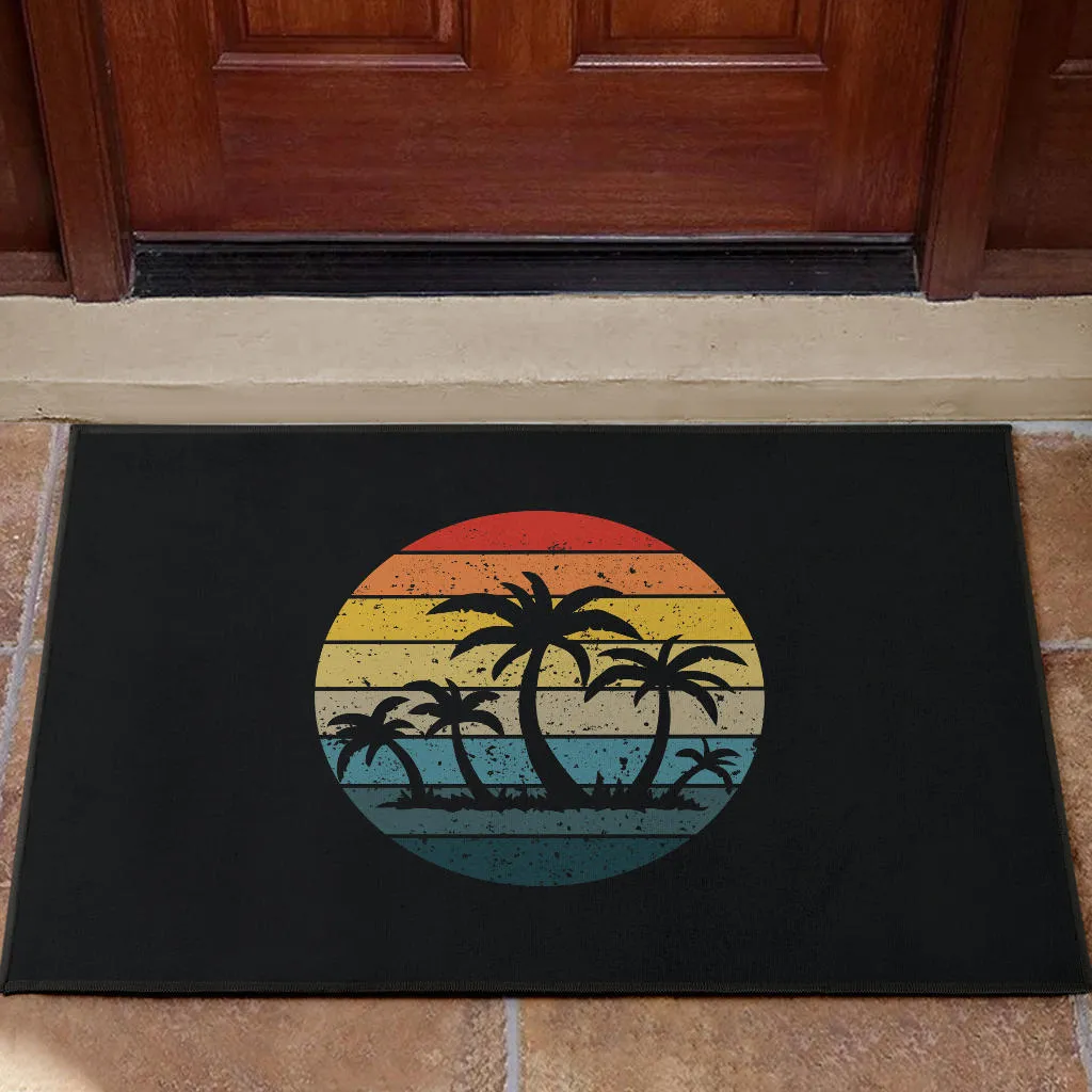 Palm Trees Retro Sunset Doormats