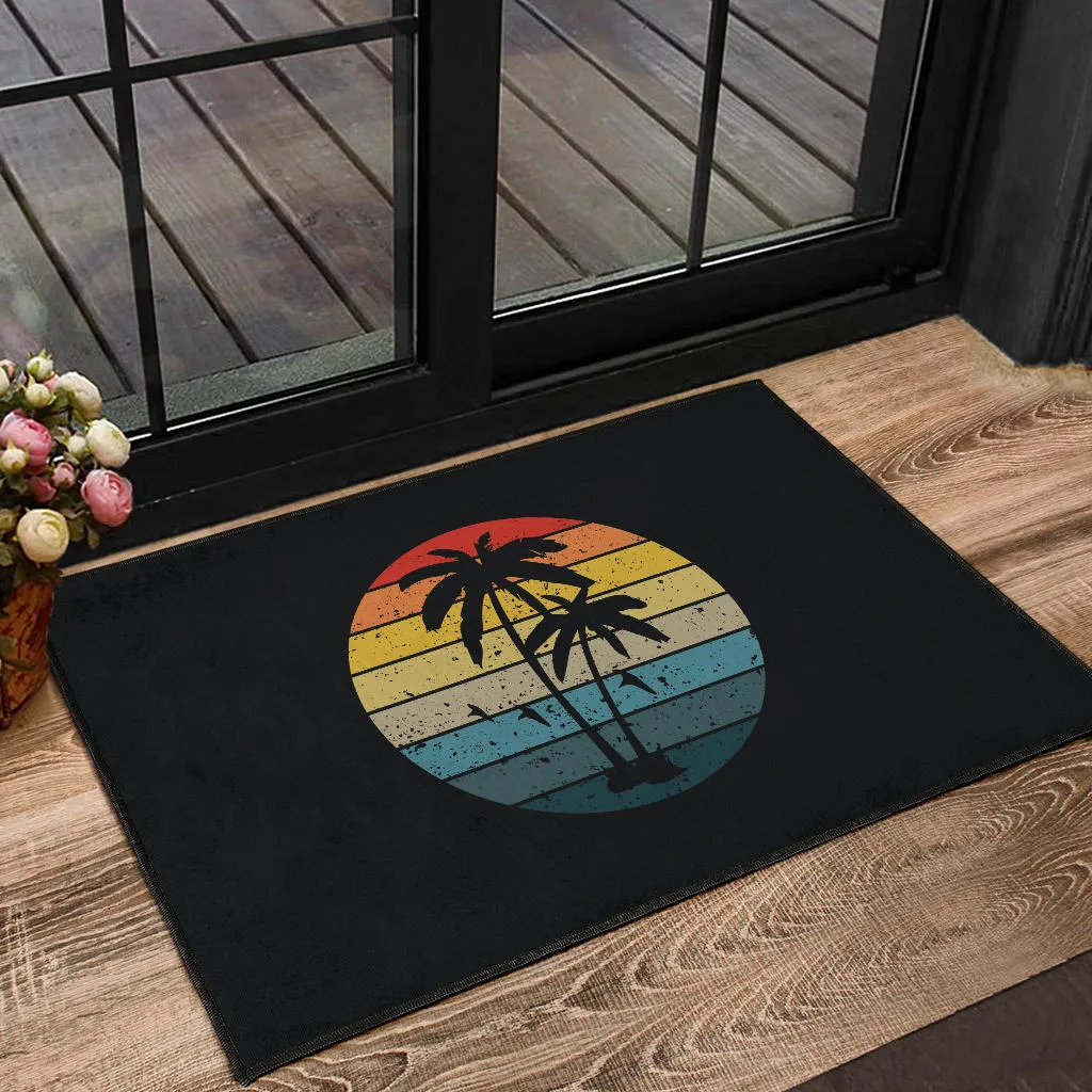 Palm Trees Retro Sunset Doormats