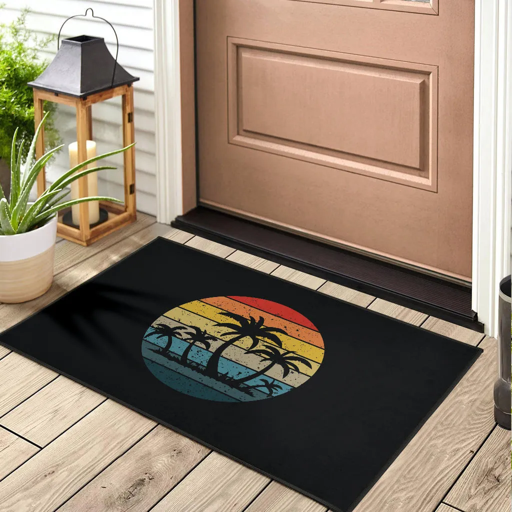 Palm Trees Retro Sunset Doormats