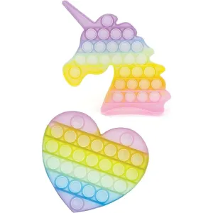 Pastel Rainbow Heart and Unicorn Bubble Pop Set