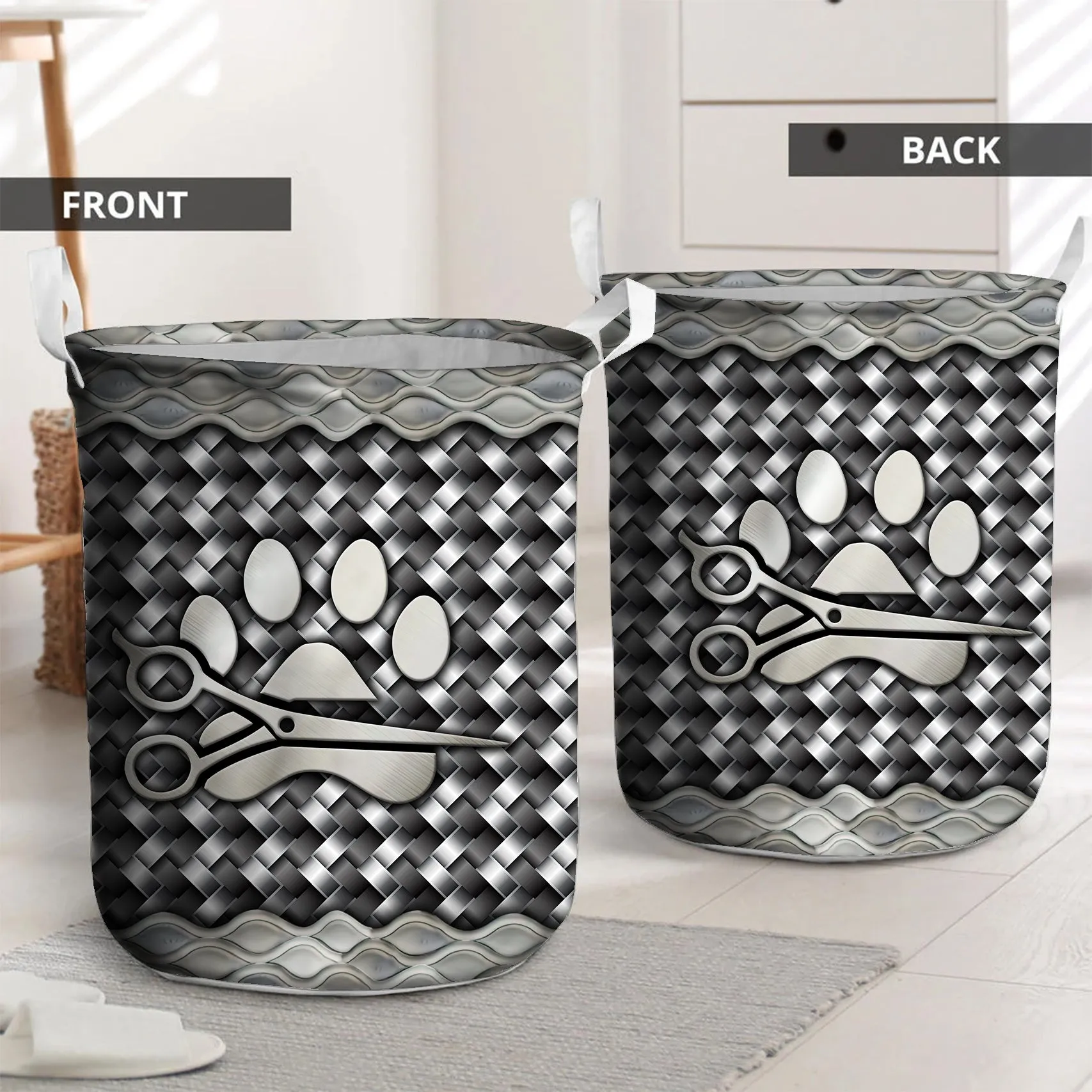Paw Scissors Laundry Basket For Groomer Salon 966