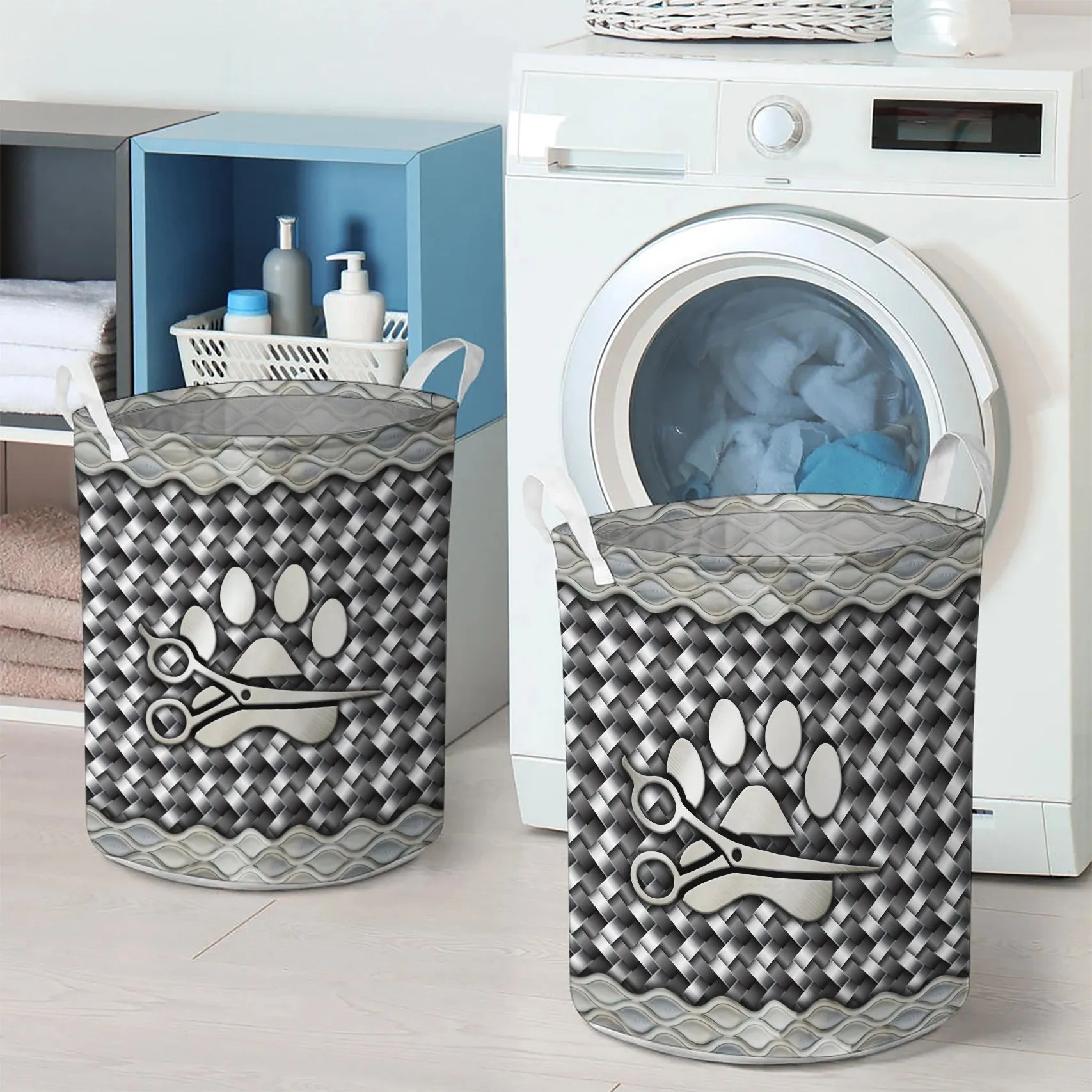 Paw Scissors Laundry Basket For Groomer Salon 966