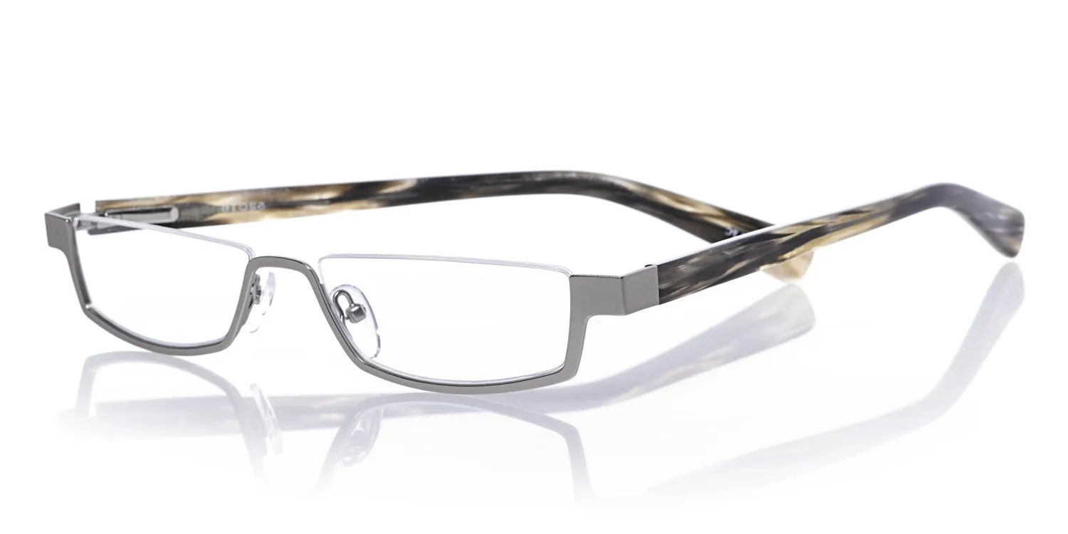 Peek Performer Color H1 - Matte Silver Front with Horn Temples